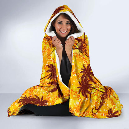 Palm Tree Pattern Print Design PT012 Hooded Blanket-JORJUNE.COM