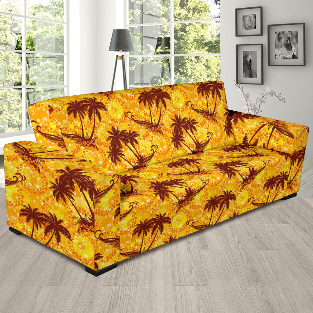 Palm Tree Pattern Print Design PT012 Sofa Slipcover-JORJUNE.COM