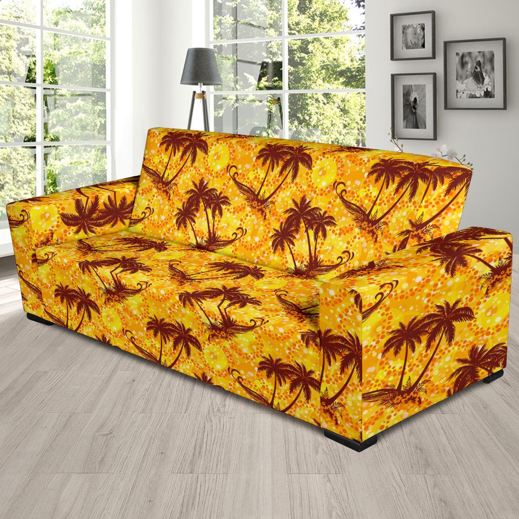 Palm Tree Pattern Print Design PT012 Sofa Slipcover-JORJUNE.COM