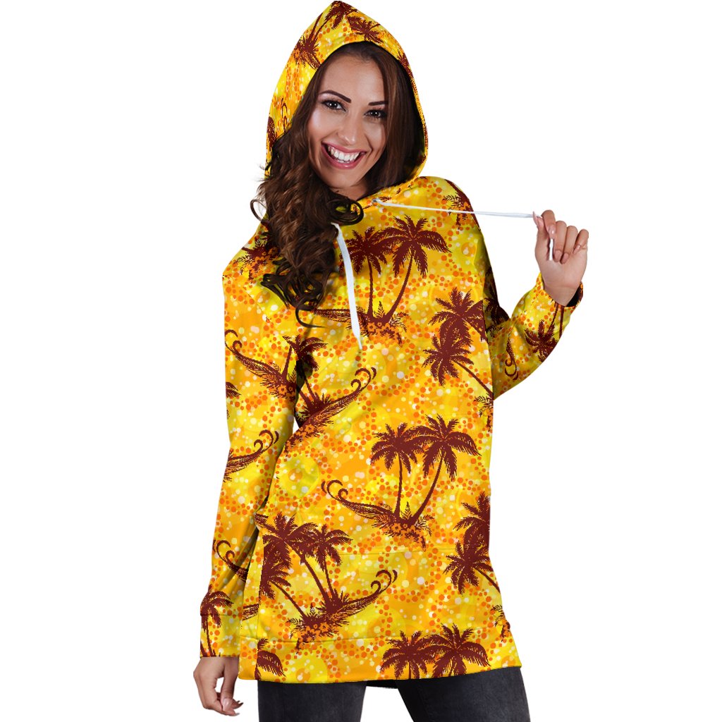 Palm Tree Pattern Print Design PT012 Women Hoodie Dress