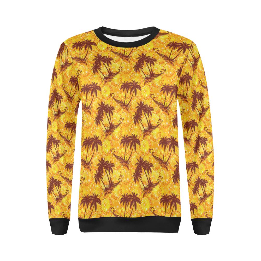 Palm Tree Pattern Print Design PT012 Women Long Sleeve Sweatshirt-JorJune