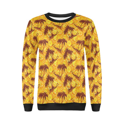 Palm Tree Pattern Print Design PT012 Women Long Sleeve Sweatshirt-JorJune