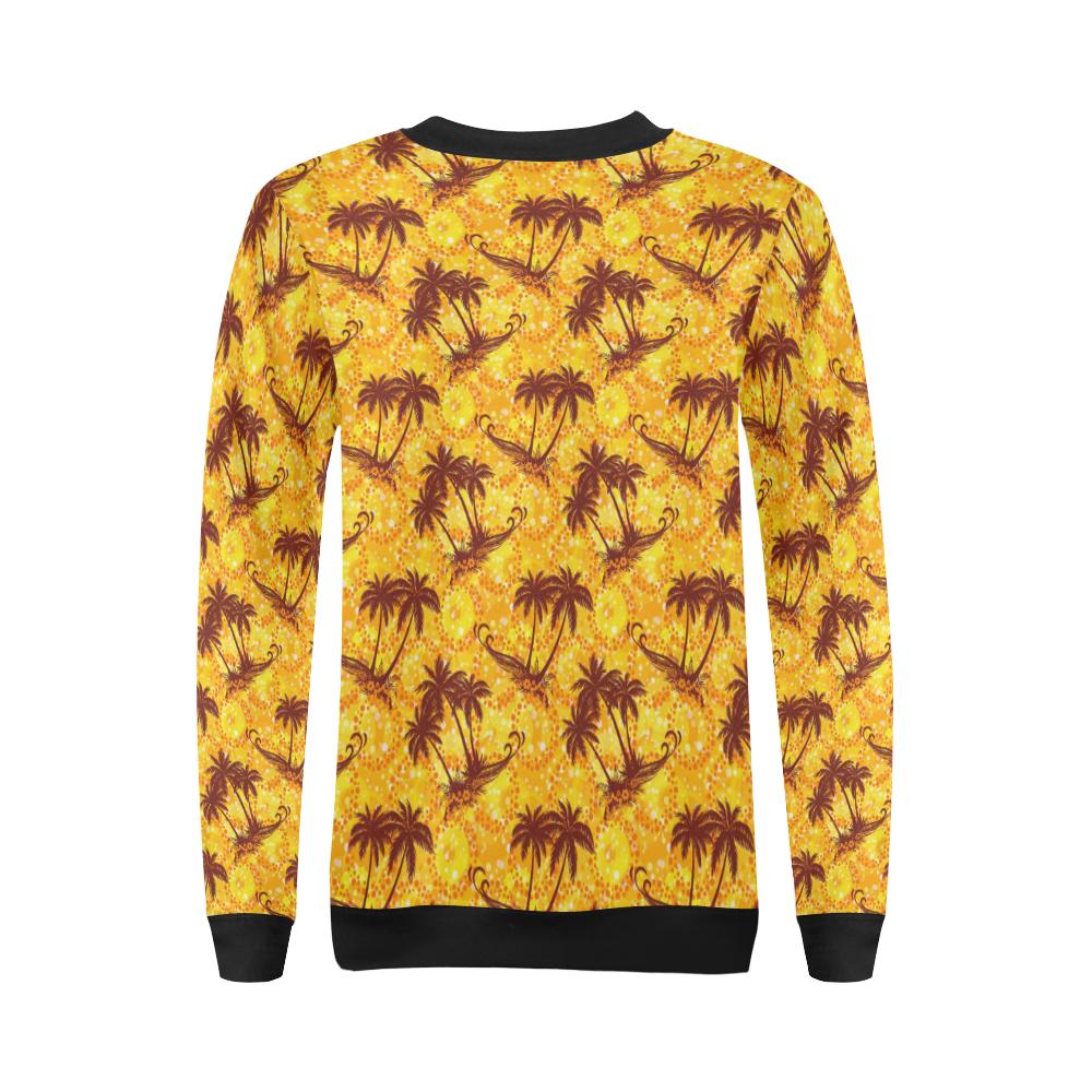 Palm Tree Pattern Print Design PT012 Women Long Sleeve Sweatshirt-JorJune