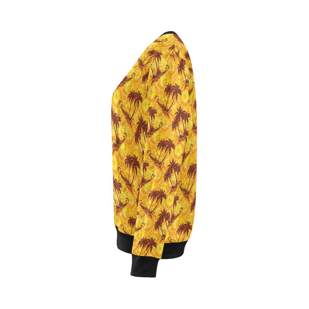 Palm Tree Pattern Print Design PT012 Women Long Sleeve Sweatshirt-JorJune