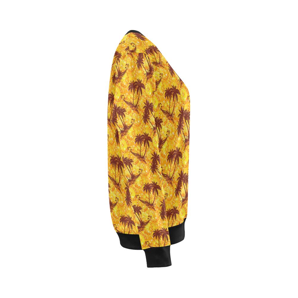Palm Tree Pattern Print Design PT012 Women Long Sleeve Sweatshirt-JorJune