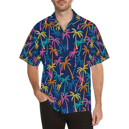 Palm Tree Pattern Print Design PT013 Men Hawaiian Shirt-JorJune