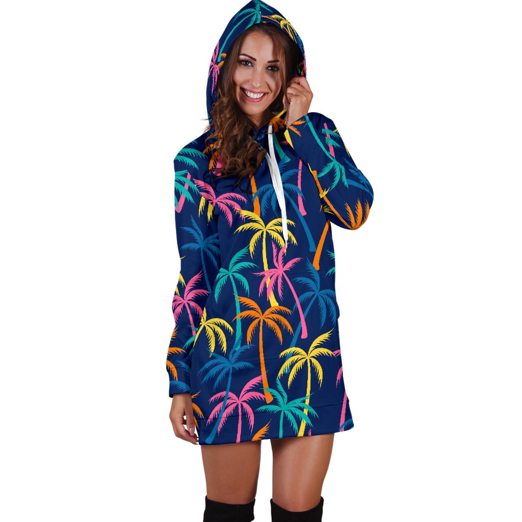 Palm Tree Pattern Print Design PT013 Women Hoodie Dress