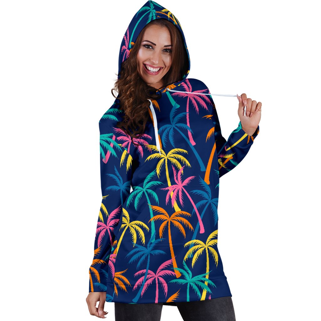 Palm Tree Pattern Print Design PT013 Women Hoodie Dress