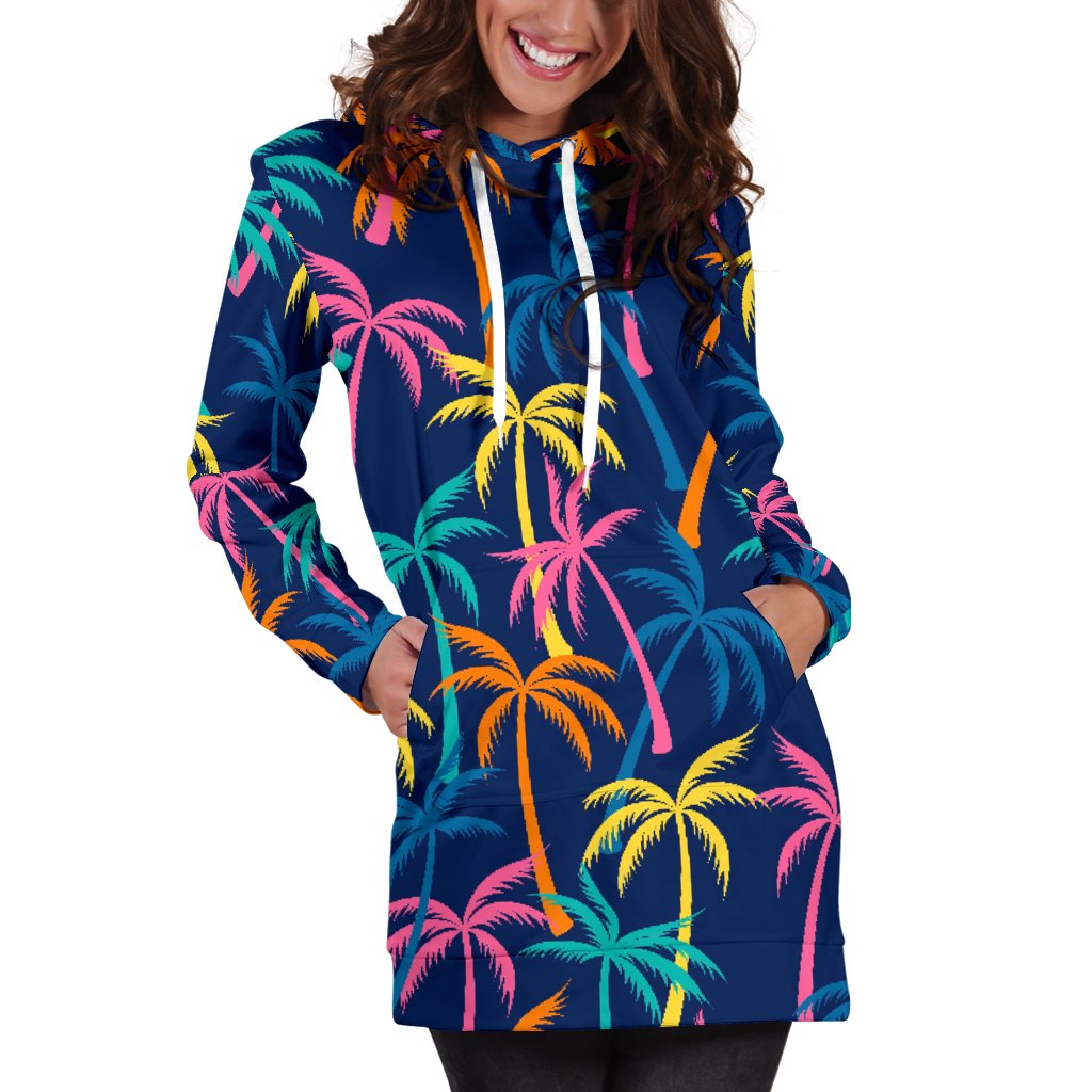 Palm Tree Pattern Print Design PT013 Women Hoodie Dress