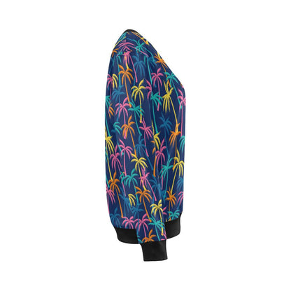 Palm Tree Pattern Print Design PT013 Women Long Sleeve Sweatshirt-JorJune