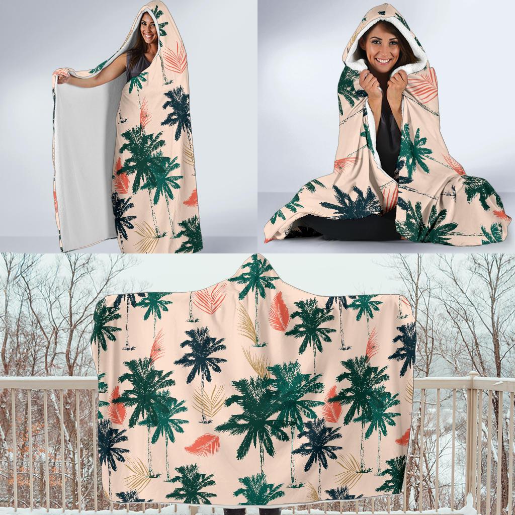 Palm Tree Pattern Print Design PT014 Hooded Blanket-JORJUNE.COM