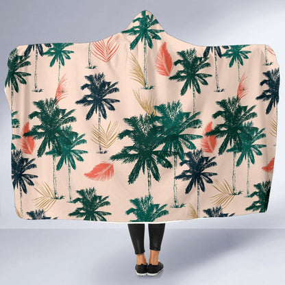 Palm Tree Pattern Print Design PT014 Hooded Blanket-JORJUNE.COM