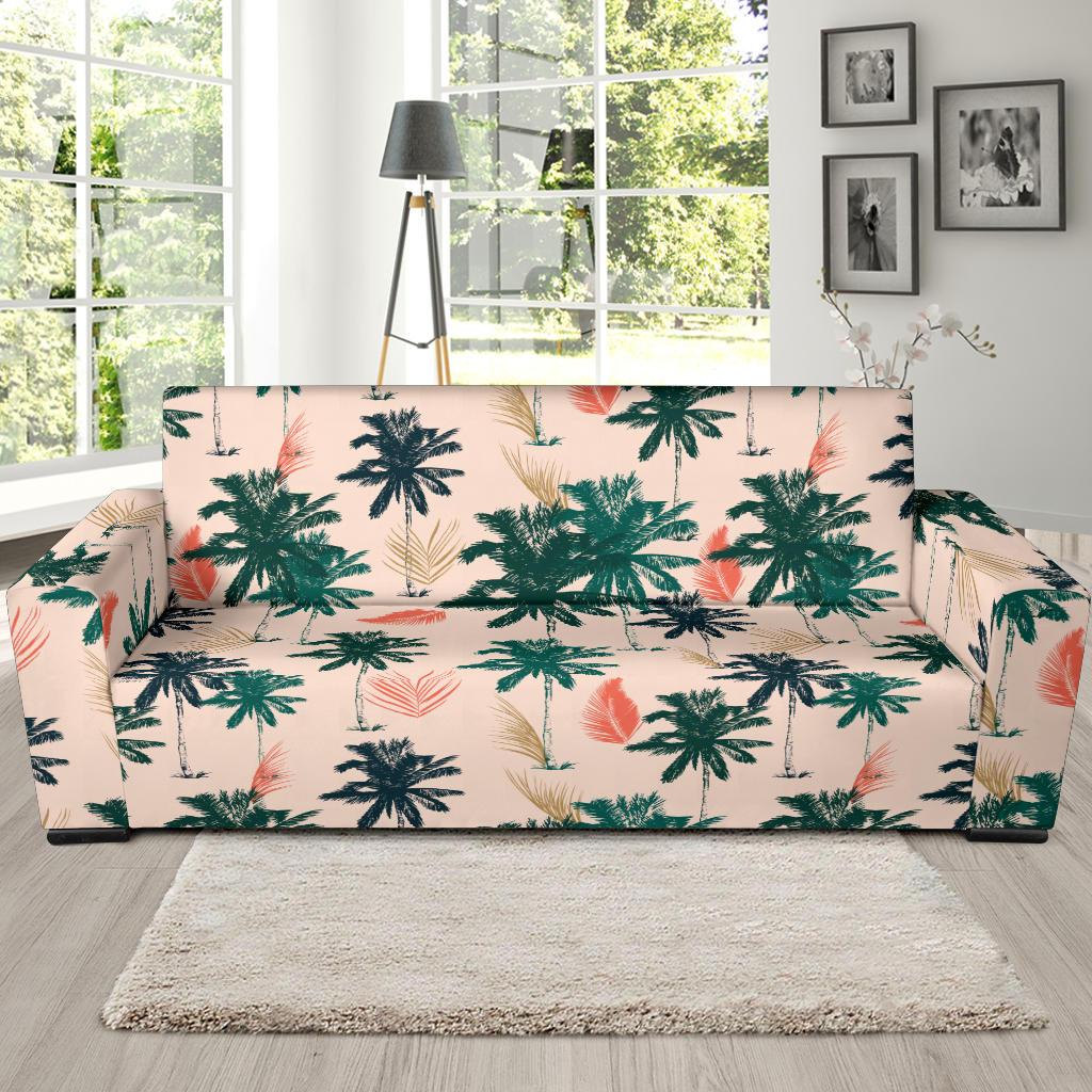 Palm Tree Pattern Print Design PT014 Sofa Slipcover-JORJUNE.COM