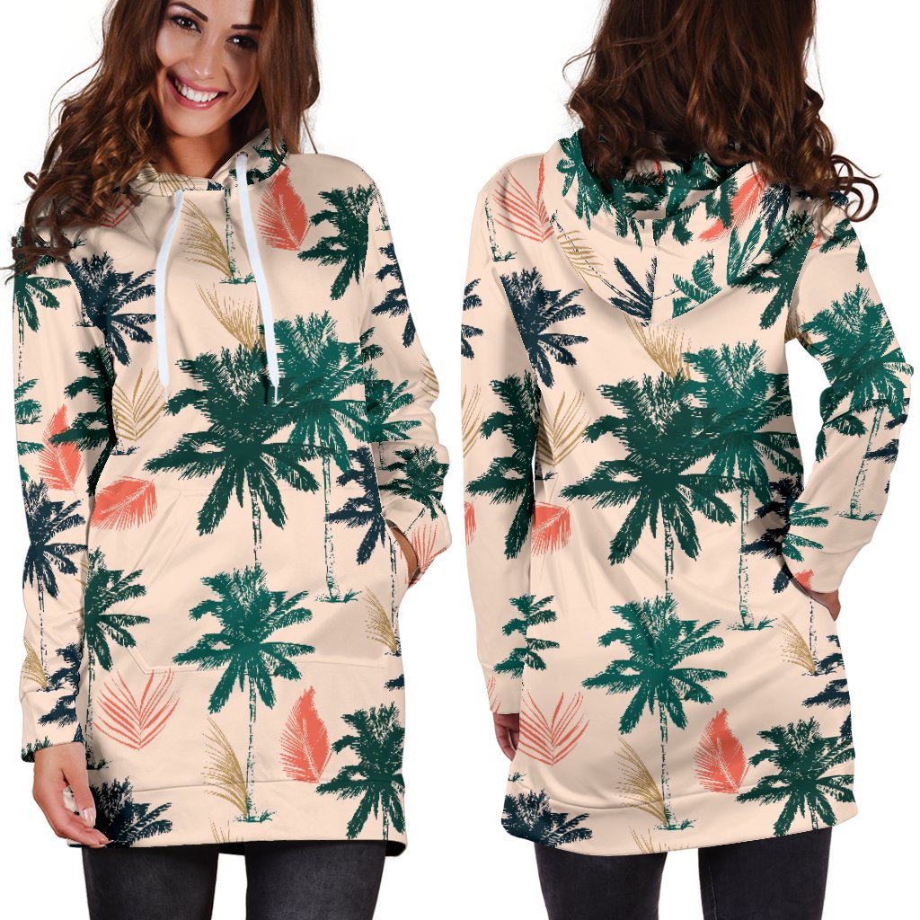 Palm Tree Pattern Print Design PT014 Women Hoodie Dress