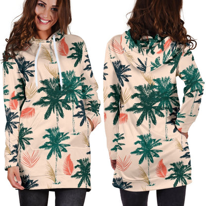 Palm Tree Pattern Print Design PT014 Women Hoodie Dress