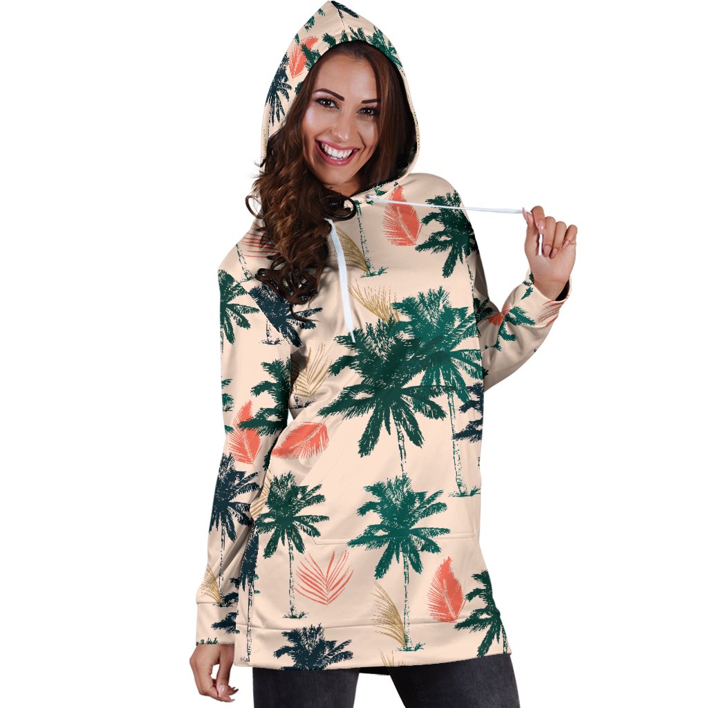 Palm Tree Pattern Print Design PT014 Women Hoodie Dress
