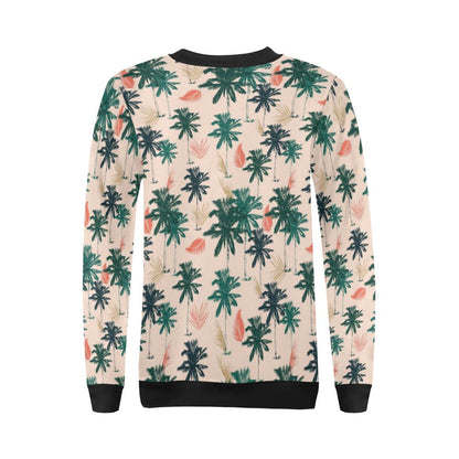 Palm Tree Pattern Print Design PT014 Women Long Sleeve Sweatshirt-JorJune