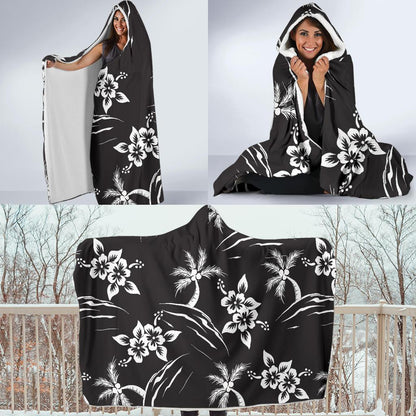 Palm Tree Pattern Print Design PT02 Hooded Blanket-JORJUNE.COM