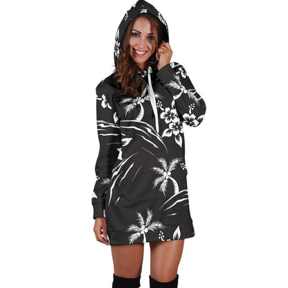 Palm Tree Pattern Print Design PT02 Women Hoodie Dress