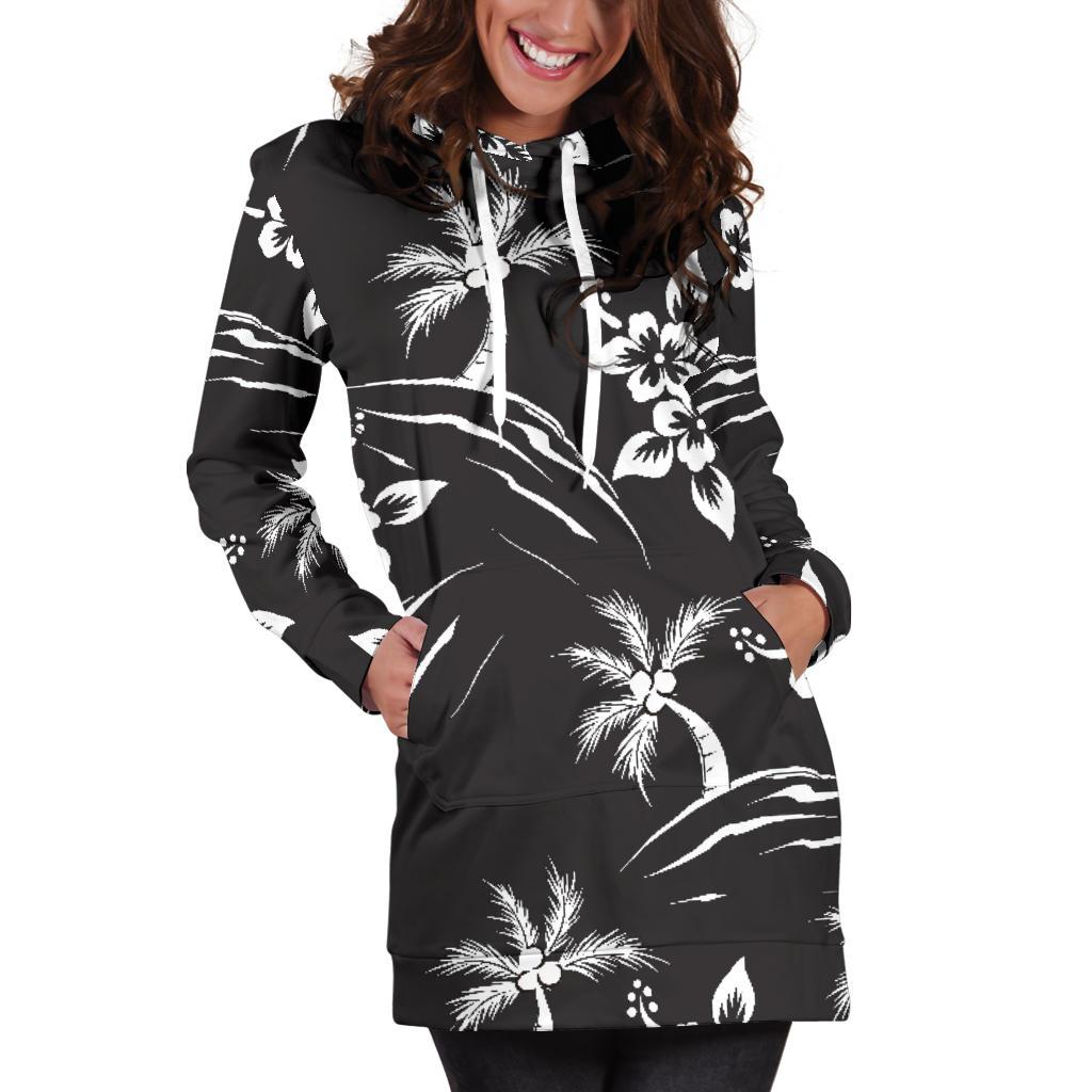 Palm Tree Pattern Print Design PT02 Women Hoodie Dress