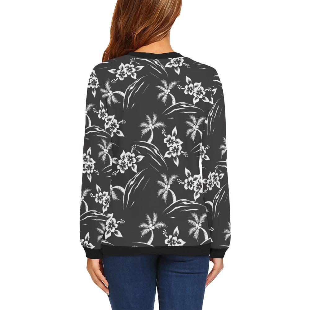 Palm Tree Pattern Print Design PT02 Women Long Sleeve Sweatshirt-JorJune