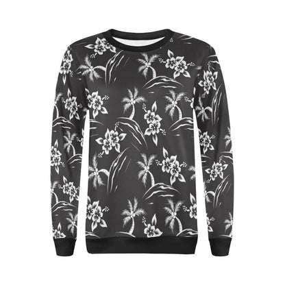 Palm Tree Pattern Print Design PT02 Women Long Sleeve Sweatshirt-JorJune