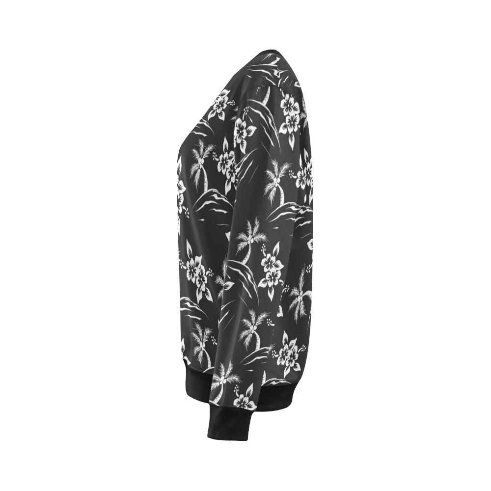 Palm Tree Pattern Print Design PT02 Women Long Sleeve Sweatshirt-JorJune