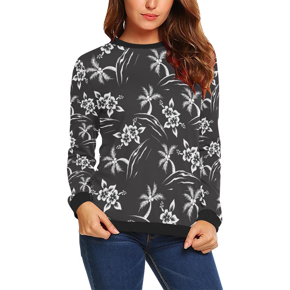 Palm Tree Pattern Print Design PT02 Women Long Sleeve Sweatshirt-JorJune