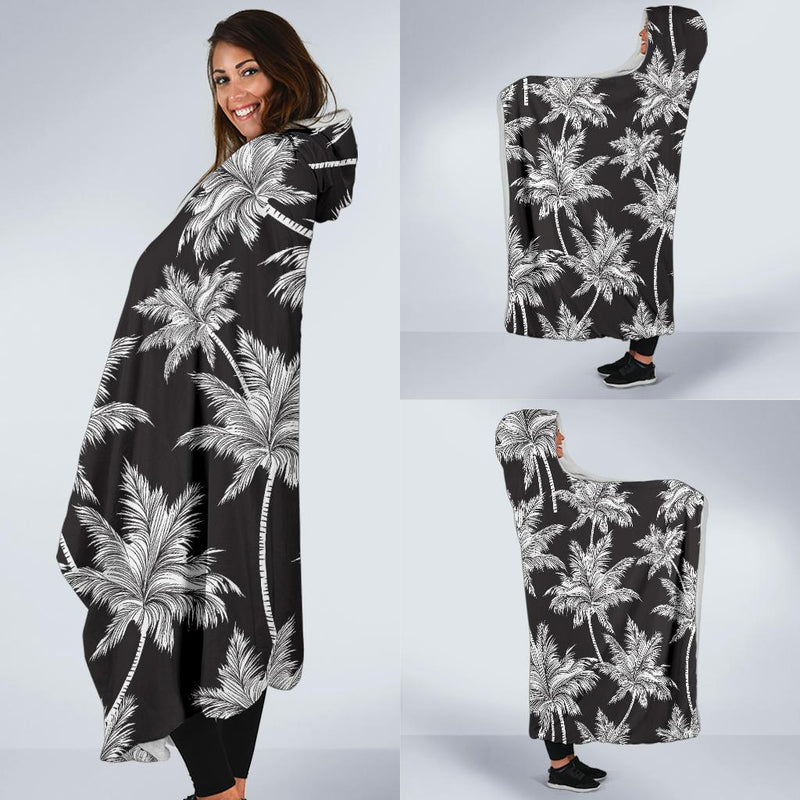 Palm Tree Pattern Print Design PT03 Hooded Blanket-JORJUNE.COM