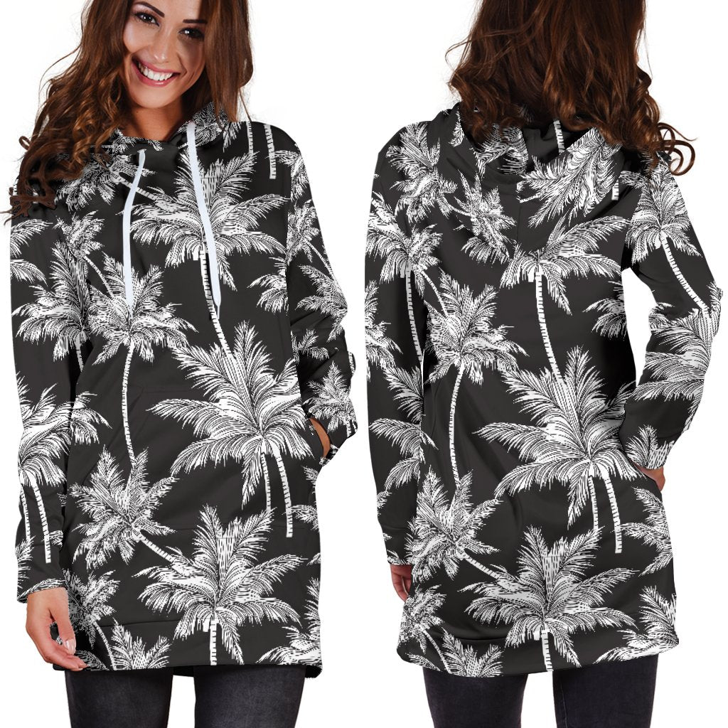 Palm Tree Pattern Print Design PT03 Women Hoodie Dress