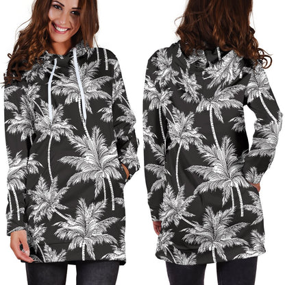 Palm Tree Pattern Print Design PT03 Women Hoodie Dress