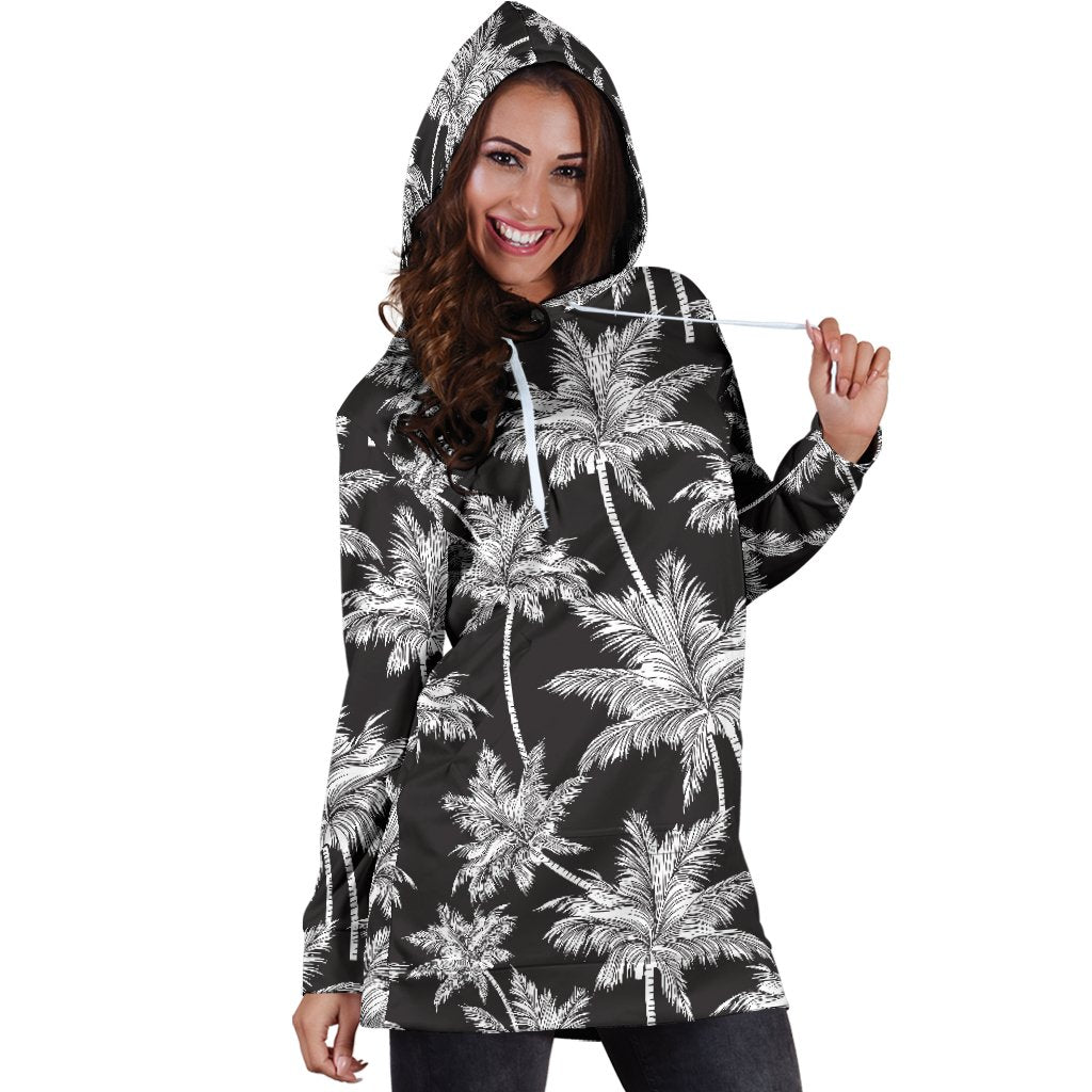 Palm Tree Pattern Print Design PT03 Women Hoodie Dress