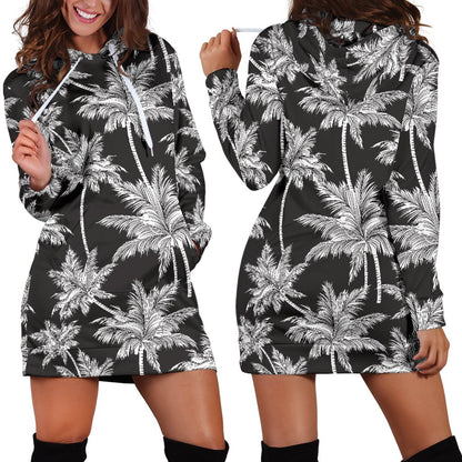 Palm Tree Pattern Print Design PT03 Women Hoodie Dress