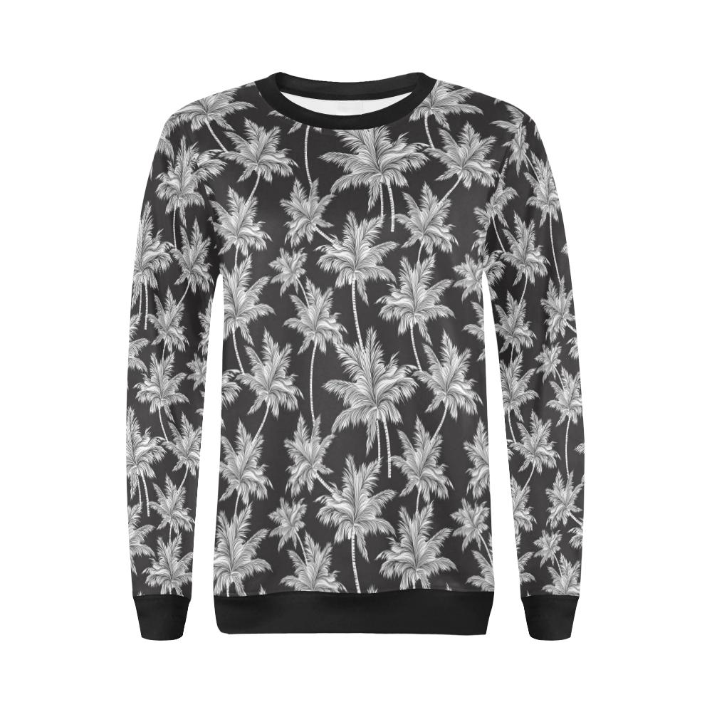 Palm Tree Pattern Print Design PT03 Women Long Sleeve Sweatshirt-JorJune