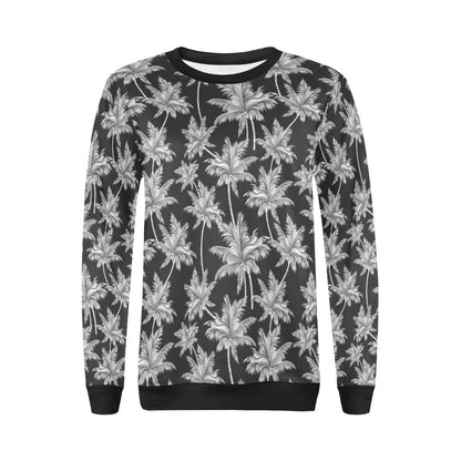 Palm Tree Pattern Print Design PT03 Women Long Sleeve Sweatshirt-JorJune