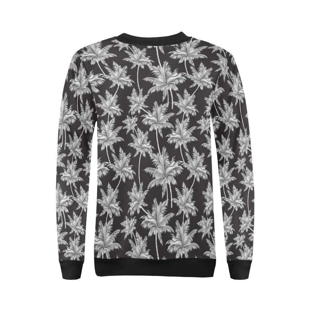 Palm Tree Pattern Print Design PT03 Women Long Sleeve Sweatshirt-JorJune