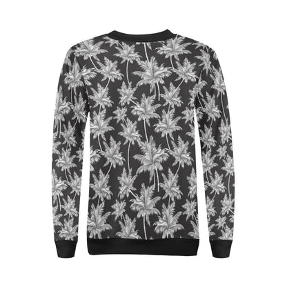 Palm Tree Pattern Print Design PT03 Women Long Sleeve Sweatshirt-JorJune
