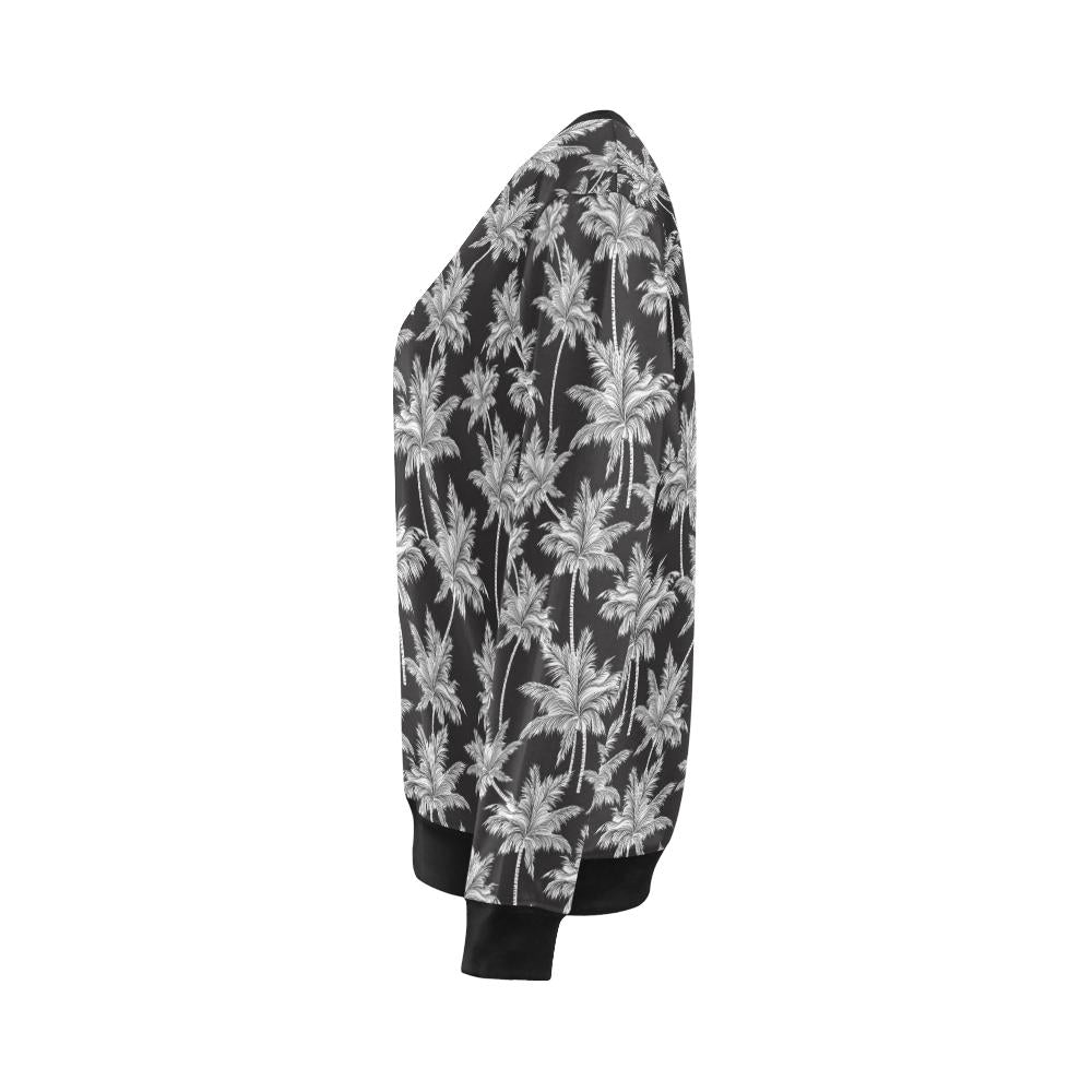 Palm Tree Pattern Print Design PT03 Women Long Sleeve Sweatshirt-JorJune