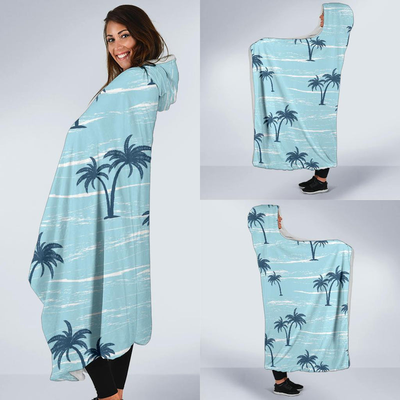 Palm Tree Pattern Print Design PT04 Hooded Blanket-JORJUNE.COM