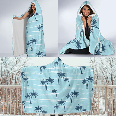 Palm Tree Pattern Print Design PT04 Hooded Blanket-JORJUNE.COM