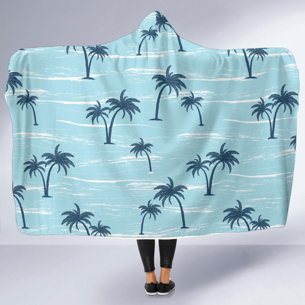 Palm Tree Pattern Print Design PT04 Hooded Blanket-JORJUNE.COM