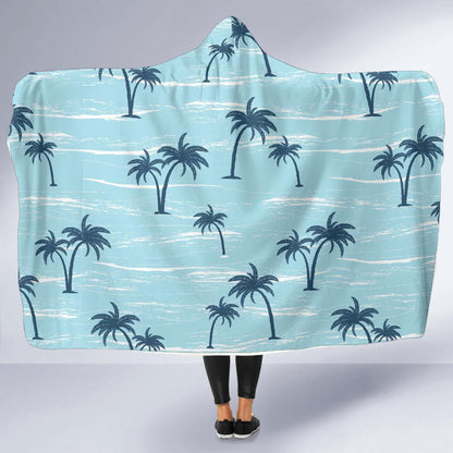 Palm Tree Pattern Print Design PT04 Hooded Blanket-JORJUNE.COM