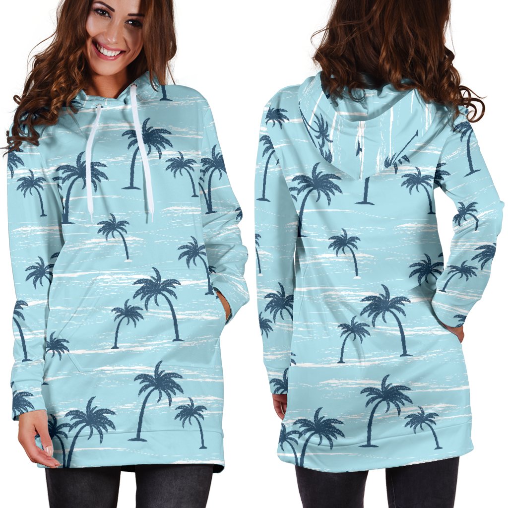 Palm Tree Pattern Print Design PT04 Women Hoodie Dress