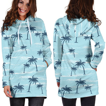 Palm Tree Pattern Print Design PT04 Women Hoodie Dress