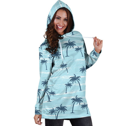Palm Tree Pattern Print Design PT04 Women Hoodie Dress