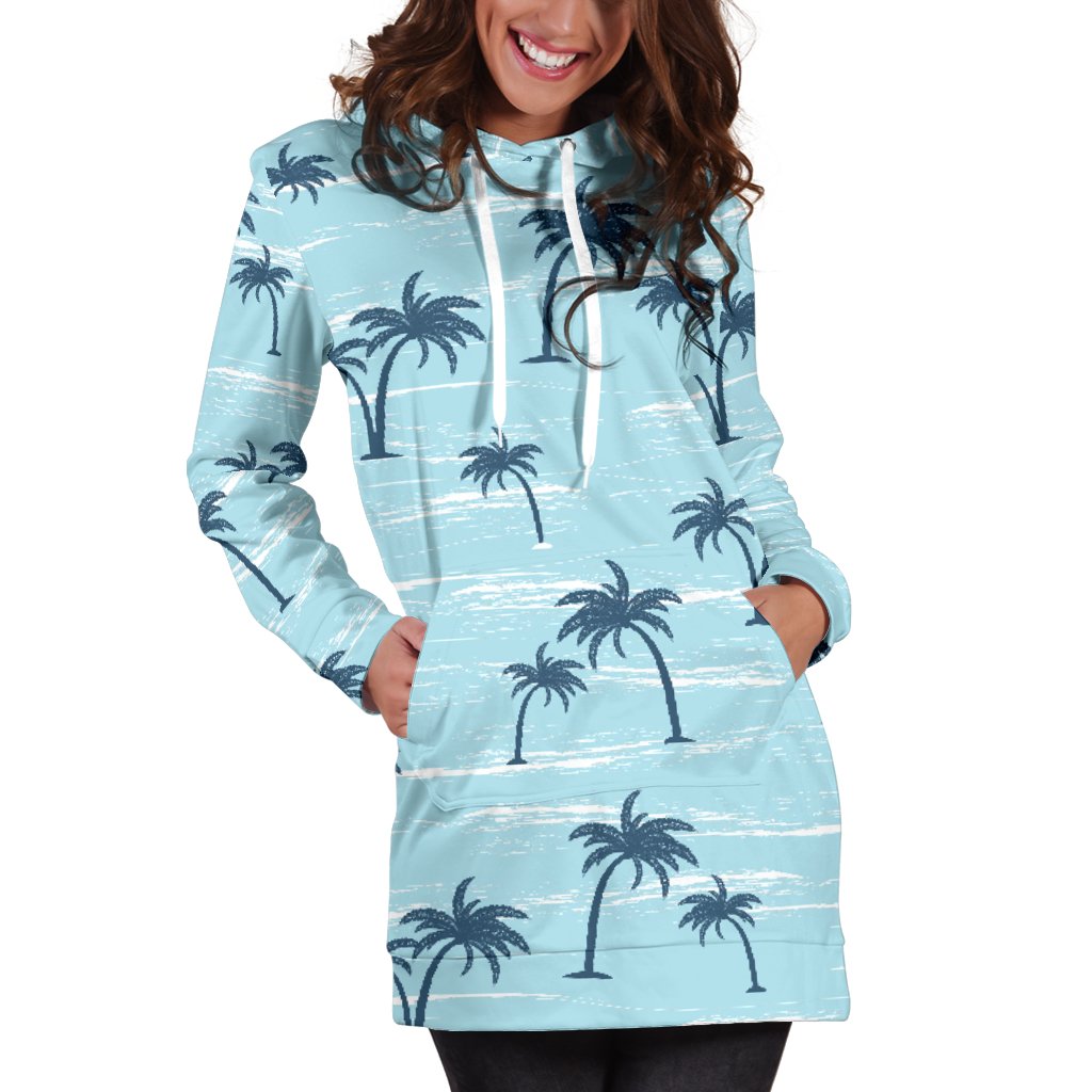 Palm Tree Pattern Print Design PT04 Women Hoodie Dress