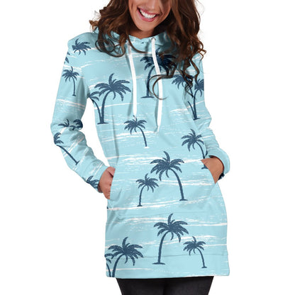 Palm Tree Pattern Print Design PT04 Women Hoodie Dress