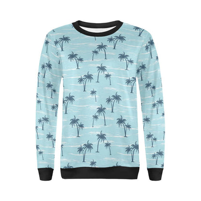 Palm Tree Pattern Print Design PT04 Women Long Sleeve Sweatshirt-JorJune