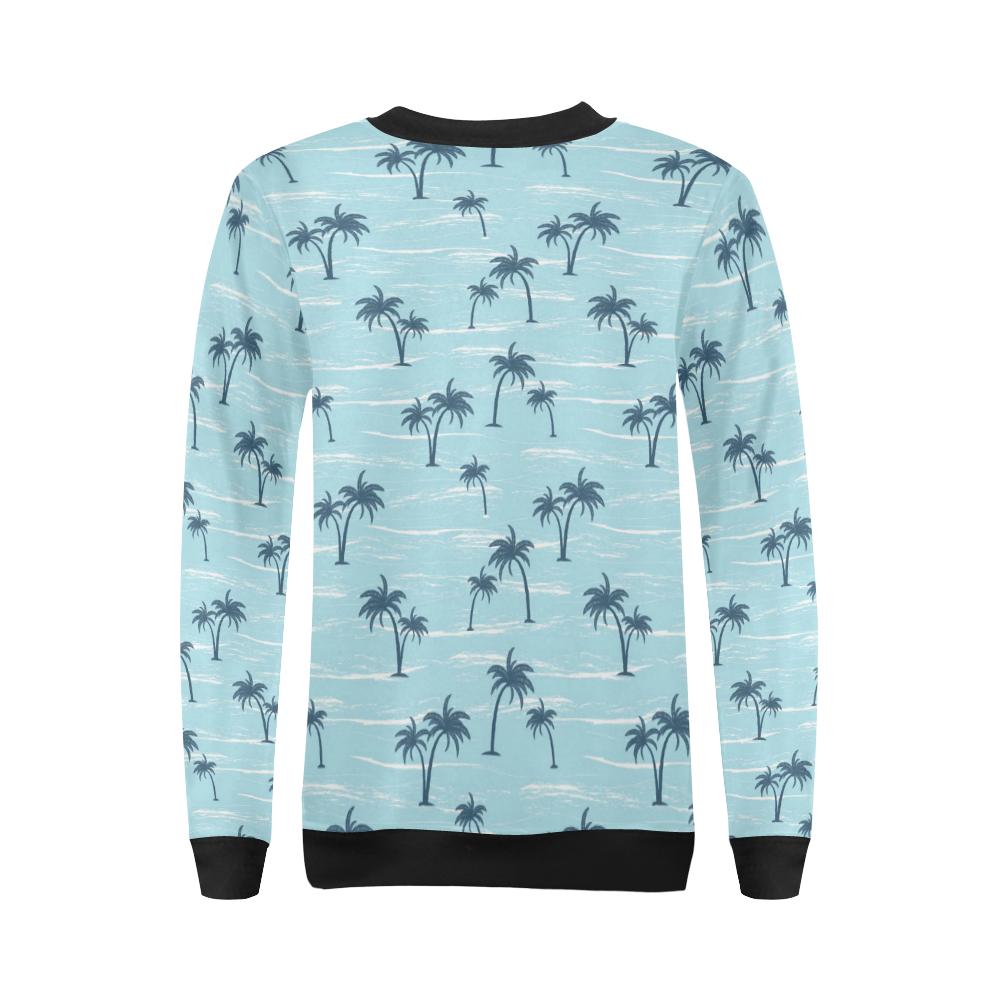 Palm Tree Pattern Print Design PT04 Women Long Sleeve Sweatshirt-JorJune