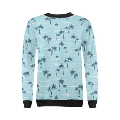 Palm Tree Pattern Print Design PT04 Women Long Sleeve Sweatshirt-JorJune